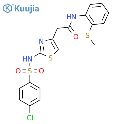 2-2-(4-chlorobenzenesulfonamido)-1,3-thiazol-4-yl-N-2-(methylsulfanyl)phenylacetamide structure