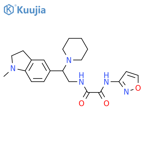 N'-2-(1-methyl-2,3-dihydro-1H-indol-5-yl)-2-(piperidin-1-yl)ethyl-N-(1,2-oxazol-3-yl)ethanediamide structure