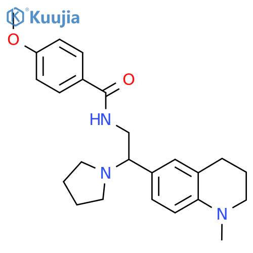 4-methoxy-N-2-(1-methyl-1,2,3,4-tetrahydroquinolin-6-yl)-2-(pyrrolidin-1-yl)ethylbenzamide structure