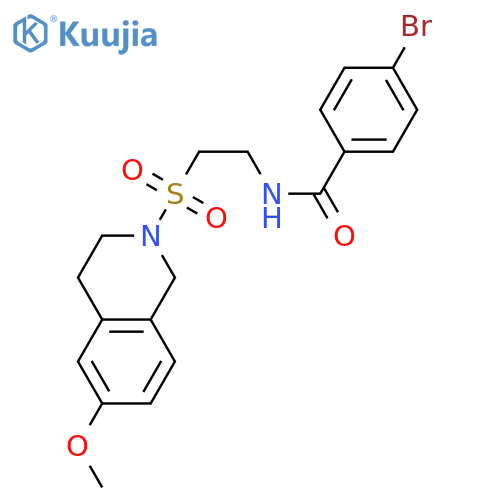 4-bromo-N-{2-(6-methoxy-1,2,3,4-tetrahydroisoquinolin-2-yl)sulfonylethyl}benzamide structure