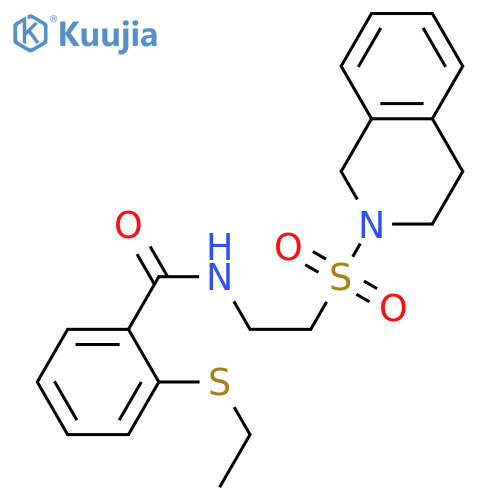 2-(ethylsulfanyl)-N-2-(1,2,3,4-tetrahydroisoquinoline-2-sulfonyl)ethylbenzamide structure