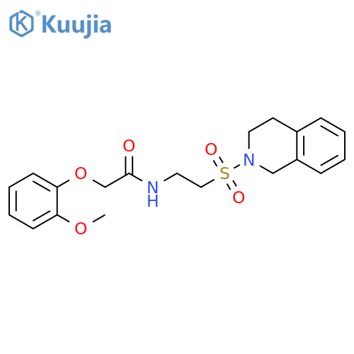2-(2-methoxyphenoxy)-N-2-(1,2,3,4-tetrahydroisoquinoline-2-sulfonyl)ethylacetamide structure
