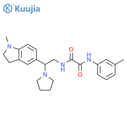 N-2-(1-methyl-2,3-dihydro-1H-indol-5-yl)-2-(pyrrolidin-1-yl)ethyl-N'-(3-methylphenyl)ethanediamide structure