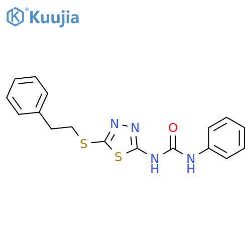 1-phenyl-3-{5-(2-phenylethyl)sulfanyl-1,3,4-thiadiazol-2-yl}urea structure