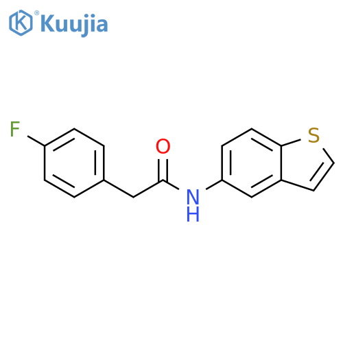 N-(1-benzothiophen-5-yl)-2-(4-fluorophenyl)acetamide structure