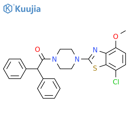 1-4-(7-chloro-4-methoxy-1,3-benzothiazol-2-yl)piperazin-1-yl-2,2-diphenylethan-1-one structure