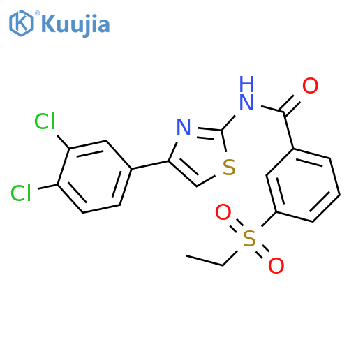 N-4-(3,4-dichlorophenyl)-1,3-thiazol-2-yl-3-(ethanesulfonyl)benzamide structure