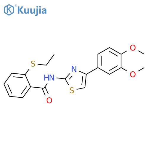 N-4-(3,4-dimethoxyphenyl)-1,3-thiazol-2-yl-2-(ethylsulfanyl)benzamide structure