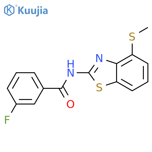3-fluoro-N-4-(methylsulfanyl)-1,3-benzothiazol-2-ylbenzamide structure