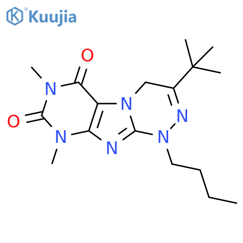 1-butyl-3-tert-butyl-7,9-dimethyl-1H,4H,6H,7H,8H,9H-1,2,4triazino4,3-gpurine-6,8-dione structure