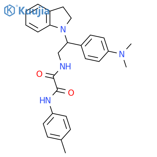 N-2-(2,3-dihydro-1H-indol-1-yl)-2-4-(dimethylamino)phenylethyl-N'-(4-methylphenyl)ethanediamide structure