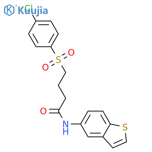 N-(1-benzothiophen-5-yl)-4-(4-chlorobenzenesulfonyl)butanamide structure