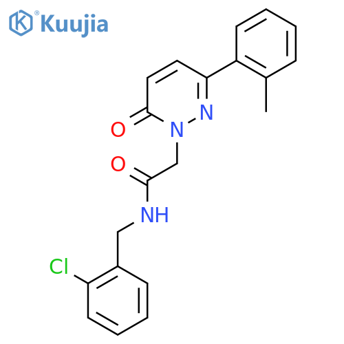 N-(2-chlorophenyl)methyl-2-3-(2-methylphenyl)-6-oxo-1,6-dihydropyridazin-1-ylacetamide structure
