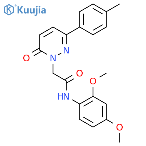 N-(2,4-dimethoxyphenyl)-2-3-(4-methylphenyl)-6-oxo-1,6-dihydropyridazin-1-ylacetamide structure