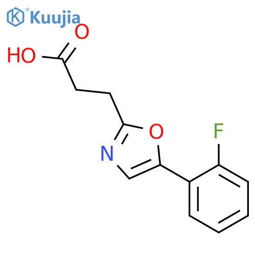 3-5-(2-Fluorophenyl)-1,3-oxazol-2-ylpropanoic Acid structure
