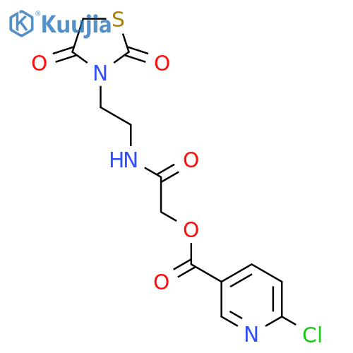 {[2-(2,4-Dioxo-1,3-thiazolidin-3-yl)ethyl]carbamoyl}methyl 6-chloropyridine-3-carboxylate structure