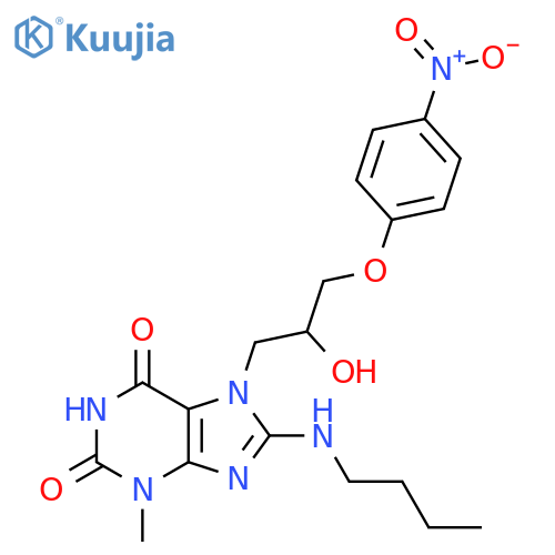 8-(butylamino)-7-2-hydroxy-3-(4-nitrophenoxy)propyl-3-methyl-2,3,6,7-tetrahydro-1H-purine-2,6-dione structure