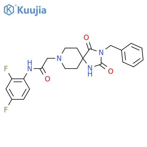 2-{3-benzyl-2,4-dioxo-1,3,8-triazaspiro4.5decan-8-yl}-N-(2,4-difluorophenyl)acetamide structure