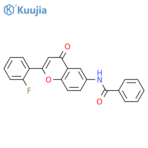 N-2-(2-fluorophenyl)-4-oxo-4H-chromen-6-ylbenzamide structure
