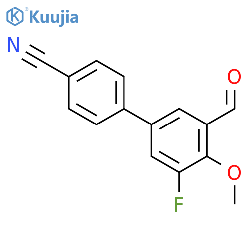 [1,1'-Biphenyl]-4-carbonitrile, 3'-fluoro-5'-formyl-4'-methoxy- structure