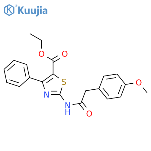 ethyl 2-2-(4-methoxyphenyl)acetamido-4-phenyl-1,3-thiazole-5-carboxylate structure