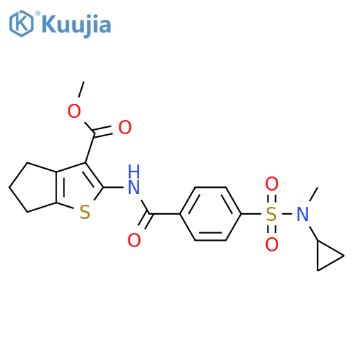 methyl 2-{4-cyclopropyl(methyl)sulfamoylbenzamido}-4H,5H,6H-cyclopentabthiophene-3-carboxylate structure