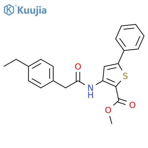 methyl 3-2-(4-ethylphenyl)acetamido-5-phenylthiophene-2-carboxylate structure