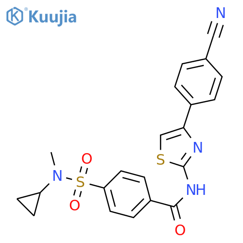 N-4-(4-cyanophenyl)-1,3-thiazol-2-yl-4-cyclopropyl(methyl)sulfamoylbenzamide structure