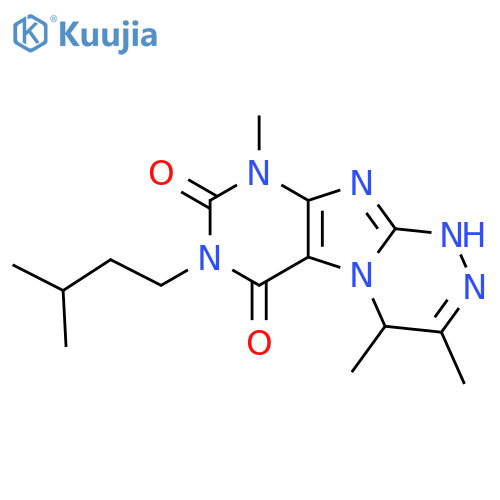 3,4,9-trimethyl-7-(3-methylbutyl)-1H,4H,6H,7H,8H,9H-1,2,4triazino4,3-gpurine-6,8-dione structure