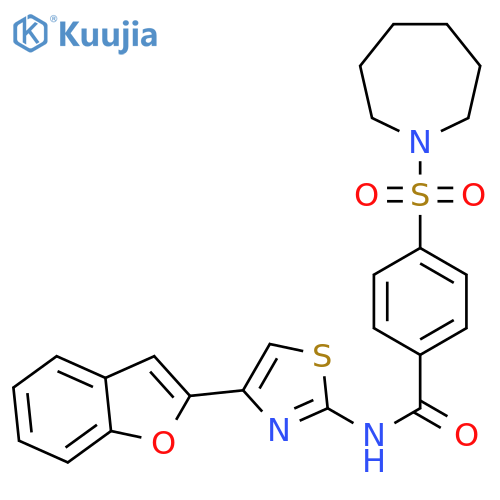 4-(azepane-1-sulfonyl)-N-4-(1-benzofuran-2-yl)-1,3-thiazol-2-ylbenzamide structure