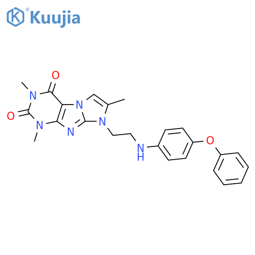 1,3,7-trimethyl-8-{2-(4-phenoxyphenyl)aminoethyl}-1H,2H,3H,4H,8H-imidazo1,2-gpurine-2,4-dione structure