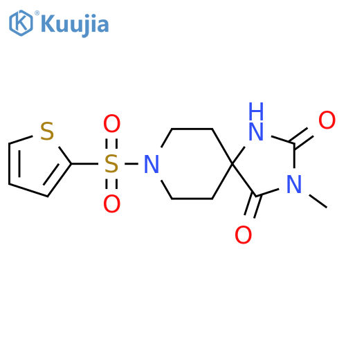 3-methyl-8-(thiophene-2-sulfonyl)-1,3,8-triazaspiro4.5decane-2,4-dione structure