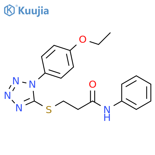 3-{1-(4-ethoxyphenyl)-1H-1,2,3,4-tetrazol-5-ylsulfanyl}-N-phenylpropanamide structure