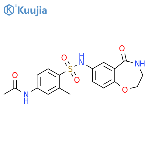 N-{3-methyl-4-(5-oxo-2,3,4,5-tetrahydro-1,4-benzoxazepin-7-yl)sulfamoylphenyl}acetamide structure