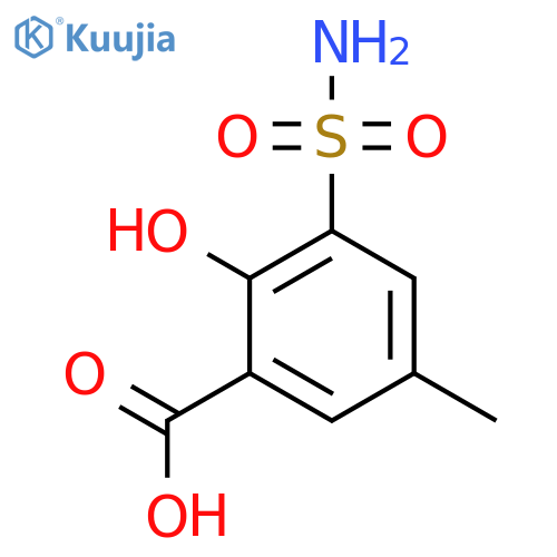 2-Hydroxy-5-methyl-3-sulfamoylbenzoic acid structure