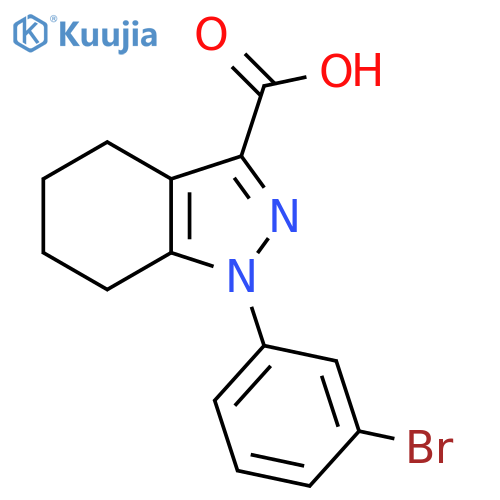 1-(3-bromophenyl)-4,5,6,7-tetrahydro-1H-indazole-3-carboxylic acid structure