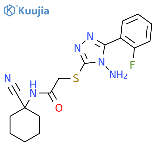 2-{[4-amino-5-(2-fluorophenyl)-4H-1,2,4-triazol-3-yl]sulfanyl}-N-(1-cyanocyclohexyl)acetamide structure