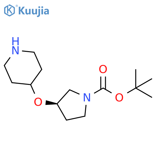 tert-butyl (3R)-3-(piperidin-4-yloxy)pyrrolidine-1-carboxylate structure