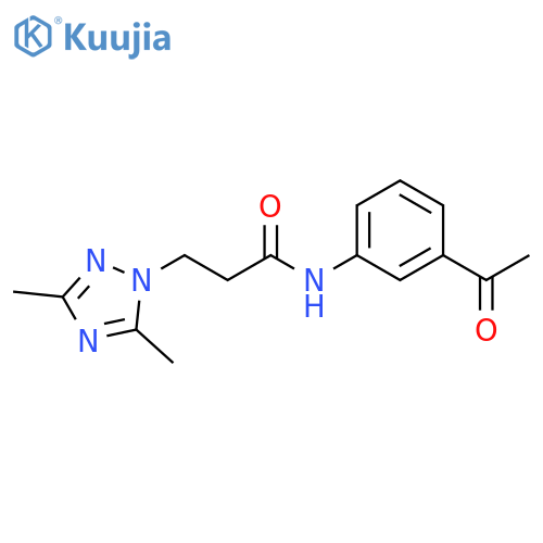N-(3-acetylphenyl)-3-(3,5-dimethyl-1H-1,2,4-triazol-1-yl)propanamide structure