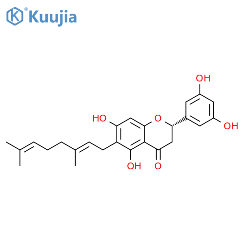 4H-1-Benzopyran-4-one, 2-(3,5-dihydroxyphenyl)-6-[(2E)-3,7-dimethyl-2,6-octadien-1-yl]-2,3-dihydro-5,7-dihydroxy-, (2S)- structure
