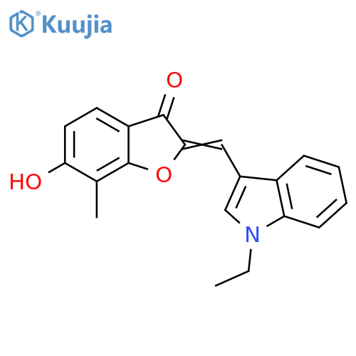 (2E)-2-[(1-ethylindol-3-yl)methylidene]-6-hydroxy-7-methyl-1-benzofuran-3-one structure