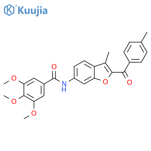 3,4,5-trimethoxy-N-3-methyl-2-(4-methylbenzoyl)-1-benzofuran-6-ylbenzamide structure