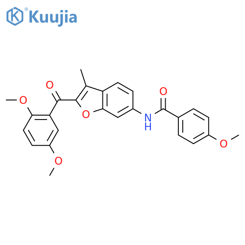 N-2-(2,5-dimethoxybenzoyl)-3-methyl-1-benzofuran-6-yl-4-methoxybenzamide structure