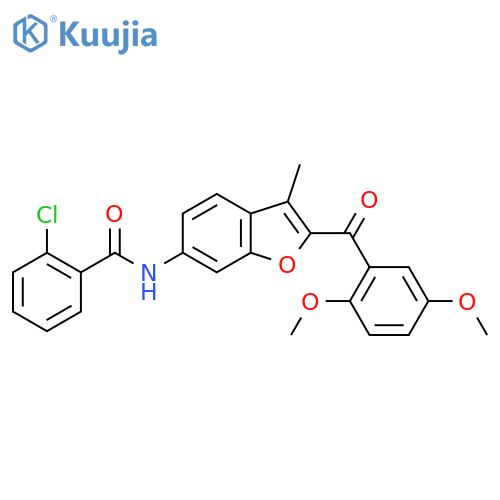 2-chloro-N-2-(2,5-dimethoxybenzoyl)-3-methyl-1-benzofuran-6-ylbenzamide structure