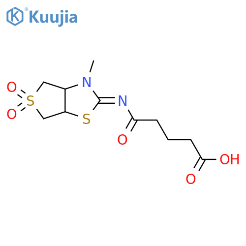 (Z)-5-((3-methyl-5,5-dioxidotetrahydrothieno[3,4-d]thiazol-2(3H)-ylidene)amino)-5-oxopentanoic acid structure