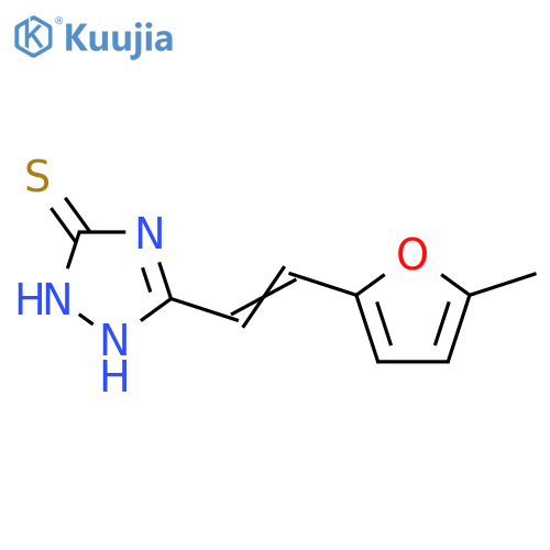 3-2-(5-methylfuran-2-yl)ethenyl-4,5-dihydro-1H-1,2,4-triazole-5-thione structure