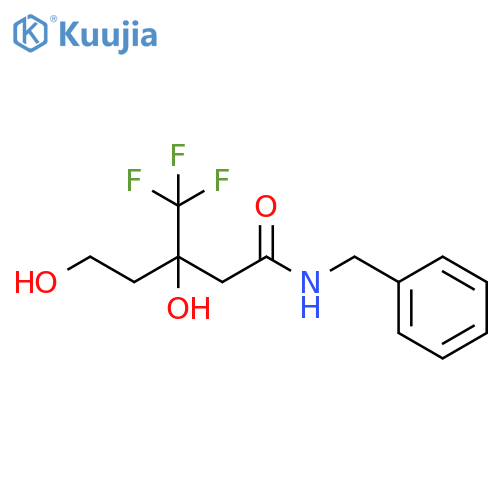 N-benzyl-3,5-dihydroxy-3-(trifluoromethyl)pentanamide structure