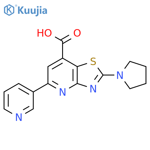 5-(pyridin-3-yl)-2-(pyrrolidin-1-yl)-1,3thiazolo4,5-bpyridine-7-carboxylic acid structure