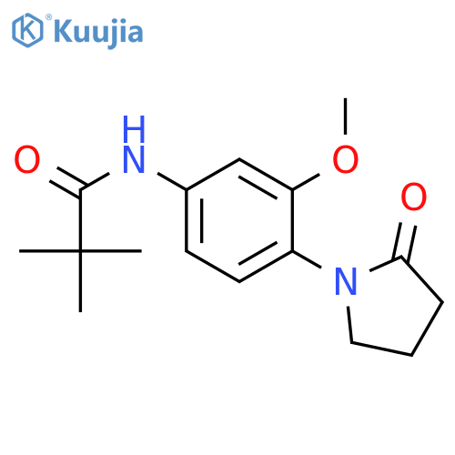 N-3-methoxy-4-(2-oxopyrrolidin-1-yl)phenyl-2,2-dimethylpropanamide structure