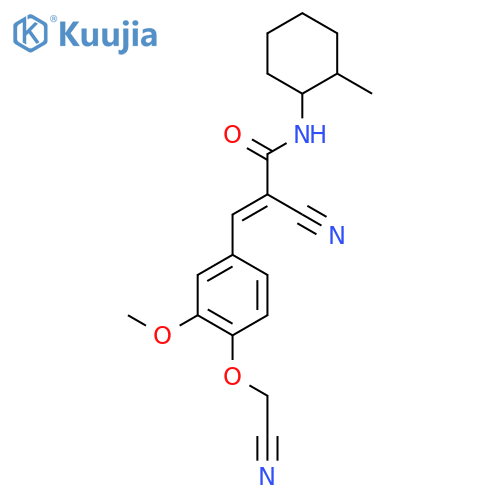 2-cyano-3-[4-(cyanomethoxy)-3-methoxyphenyl]-N-(2-methylcyclohexyl)prop-2-enamide structure